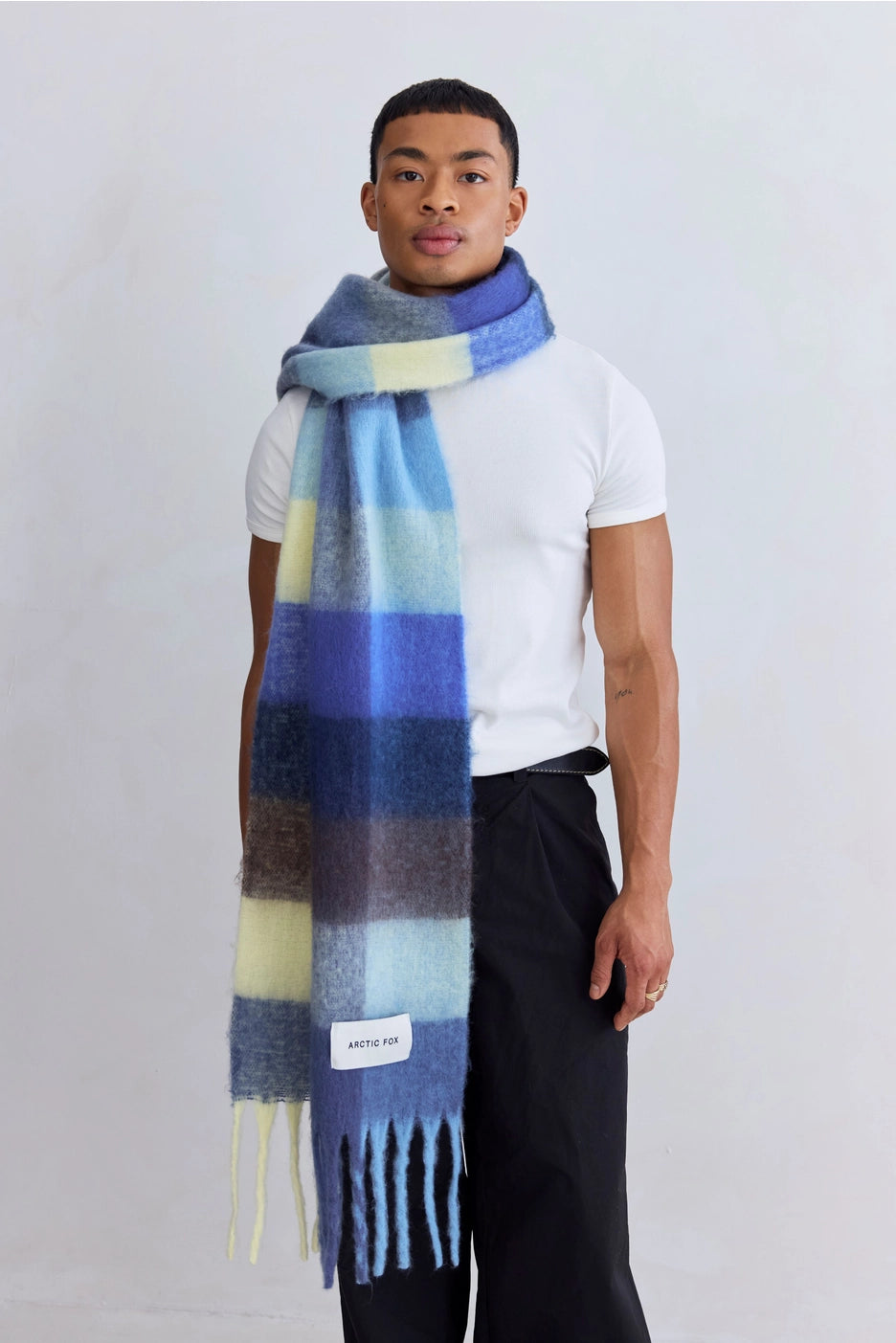 The Reykjavik Scarf - Blue Yellow Check