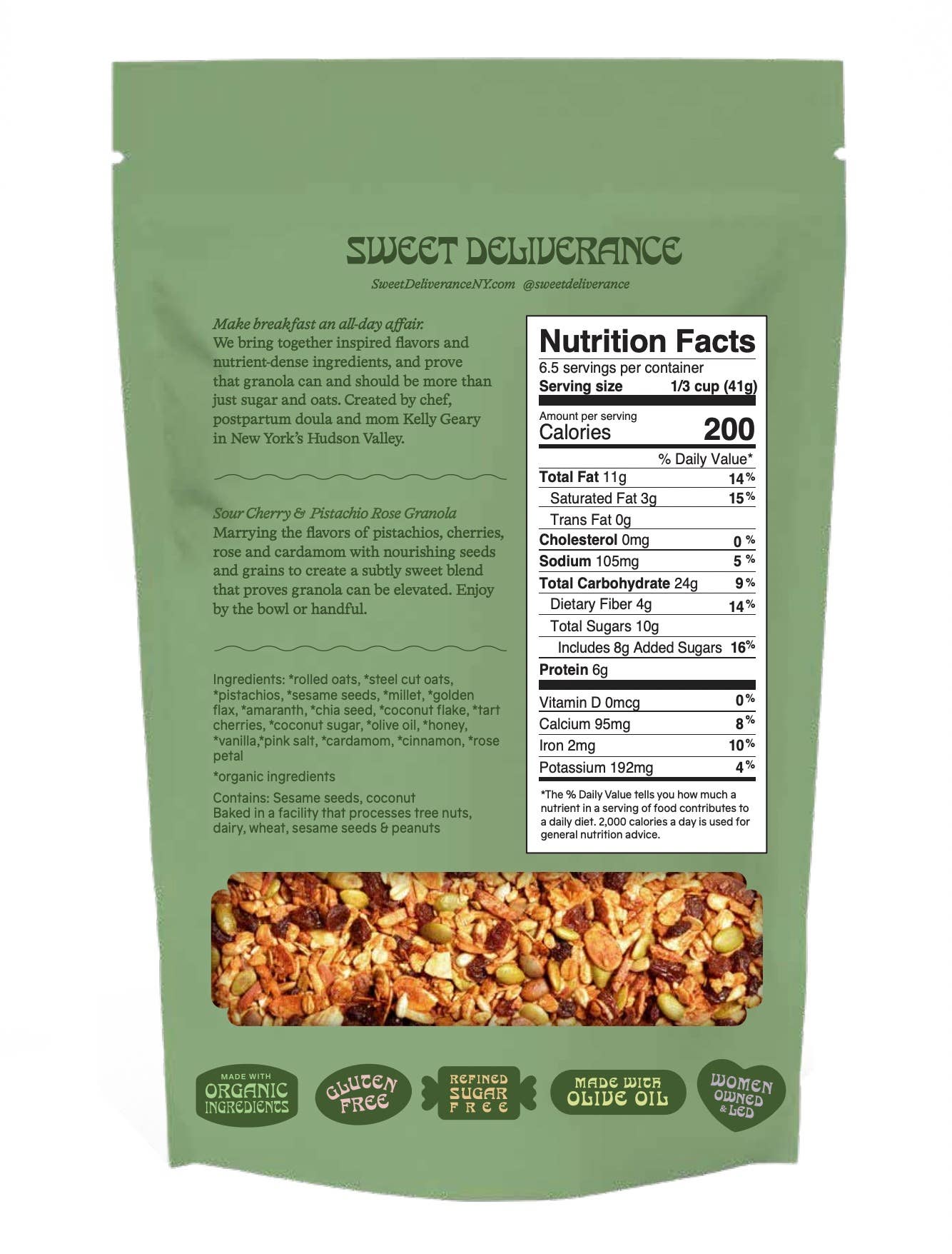 Sour Cherry & Pistachio Rose Granola