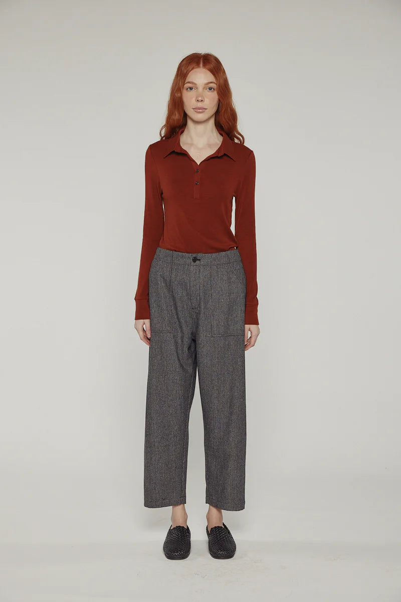Wool Blend Herringbone Pants