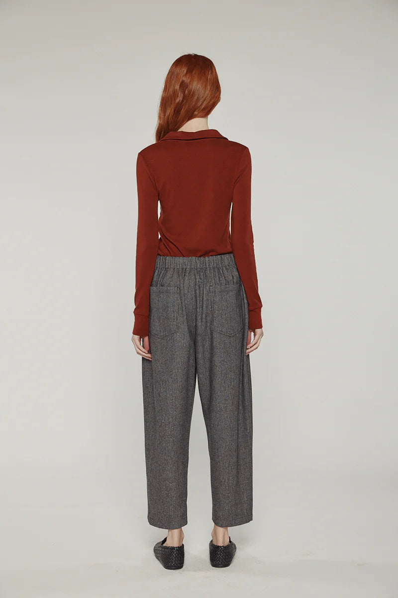 Wool Blend Herringbone Pants