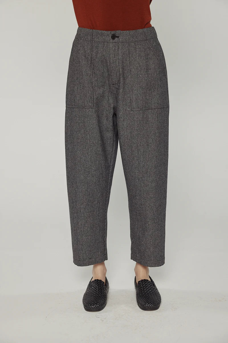 Wool Blend Herringbone Pants