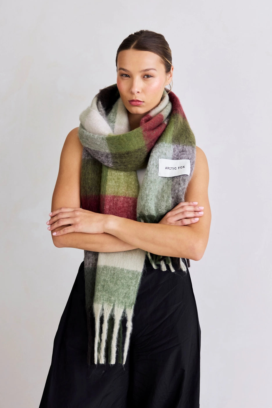 The Reykjavik Scarf - Mossy Green Check