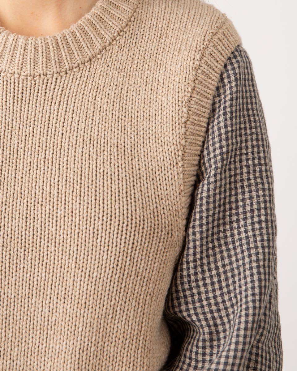 Slipover Knit Vest - Limestone Beige
