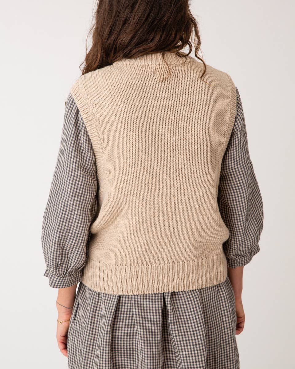Slipover Knit Vest - Limestone Beige