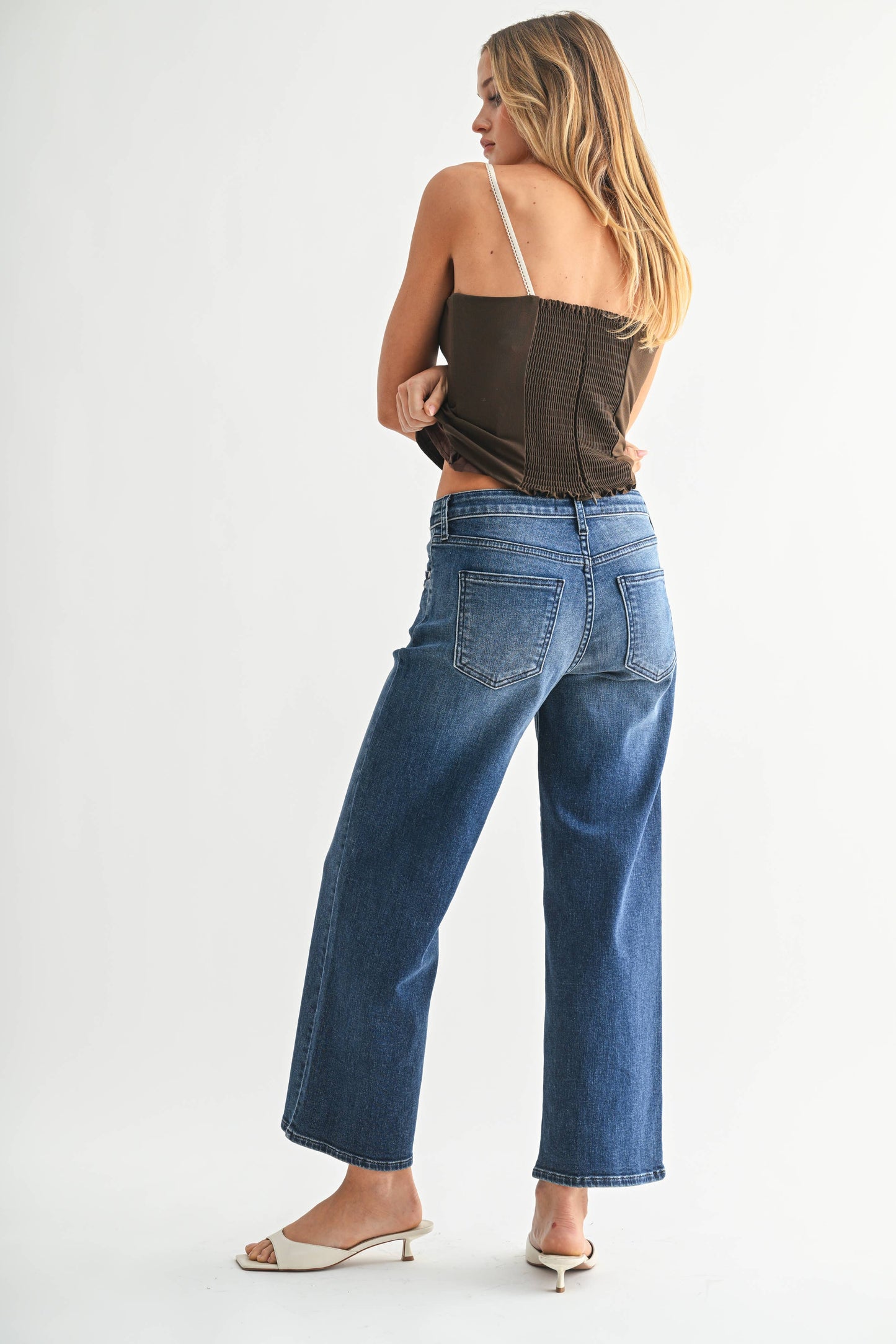Petite Slim Wide Leg - Dark Denim
