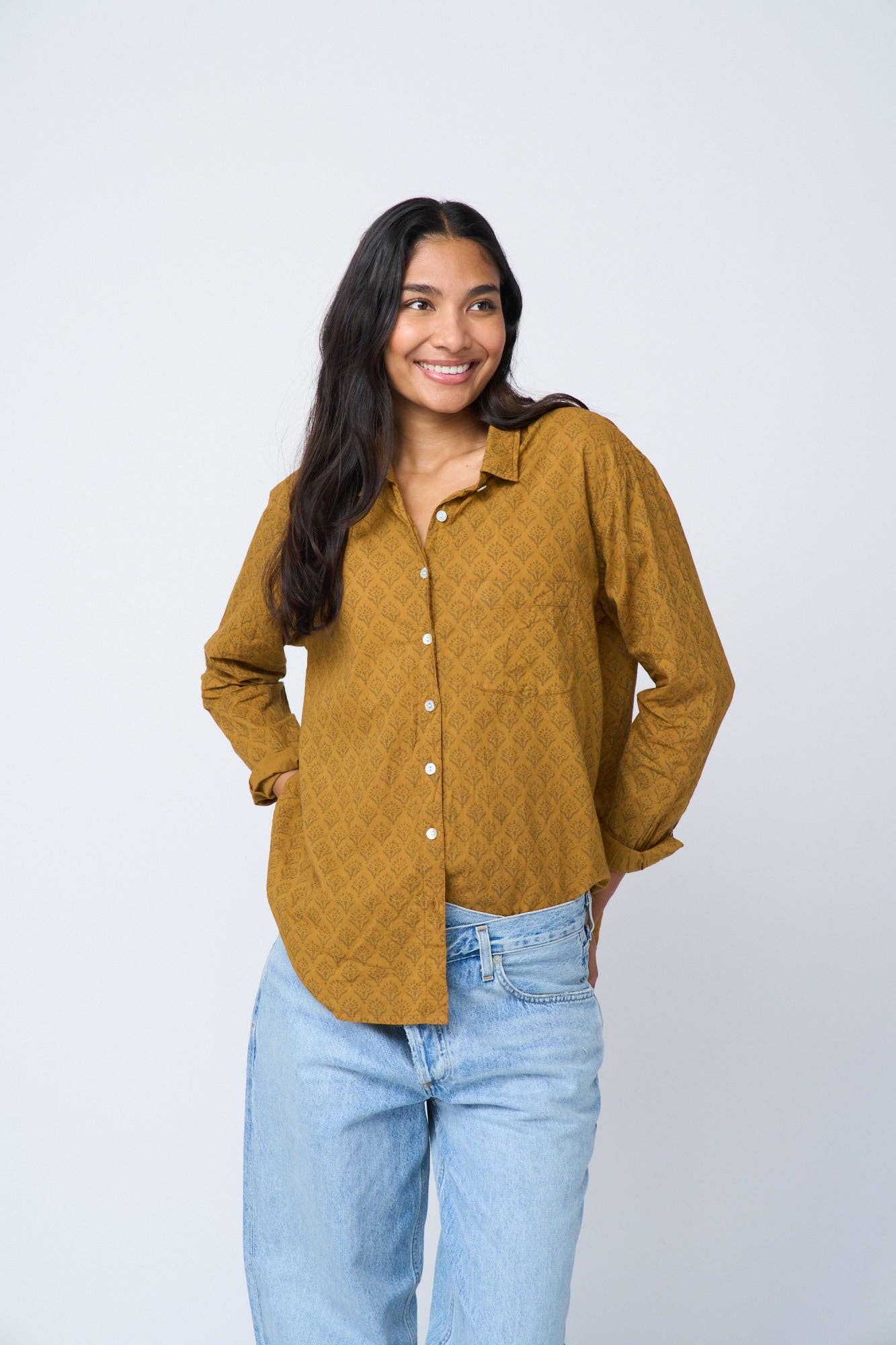 Good Boyfriend Shirt - Sunflower Overdye Honeycomb