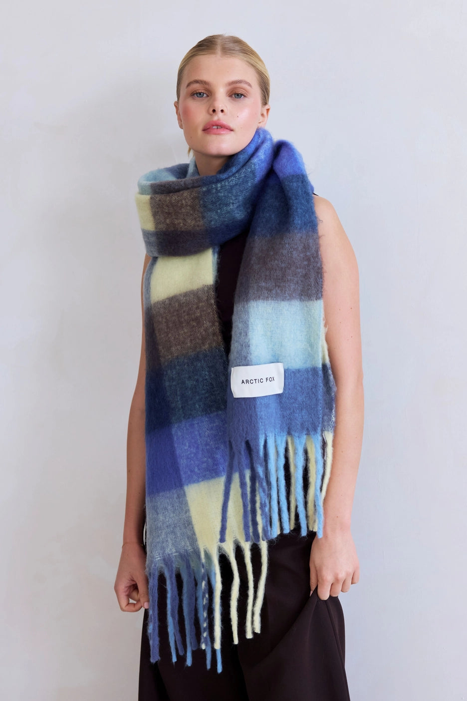 The Reykjavik Scarf - Blue Yellow Check