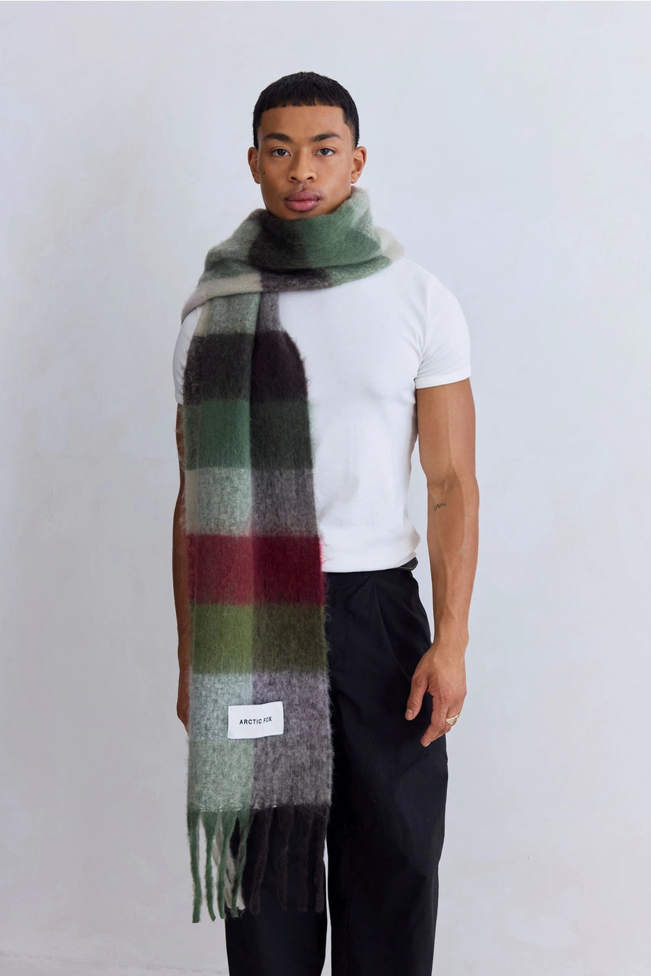 The Reykjavik Scarf - Mossy Green Check