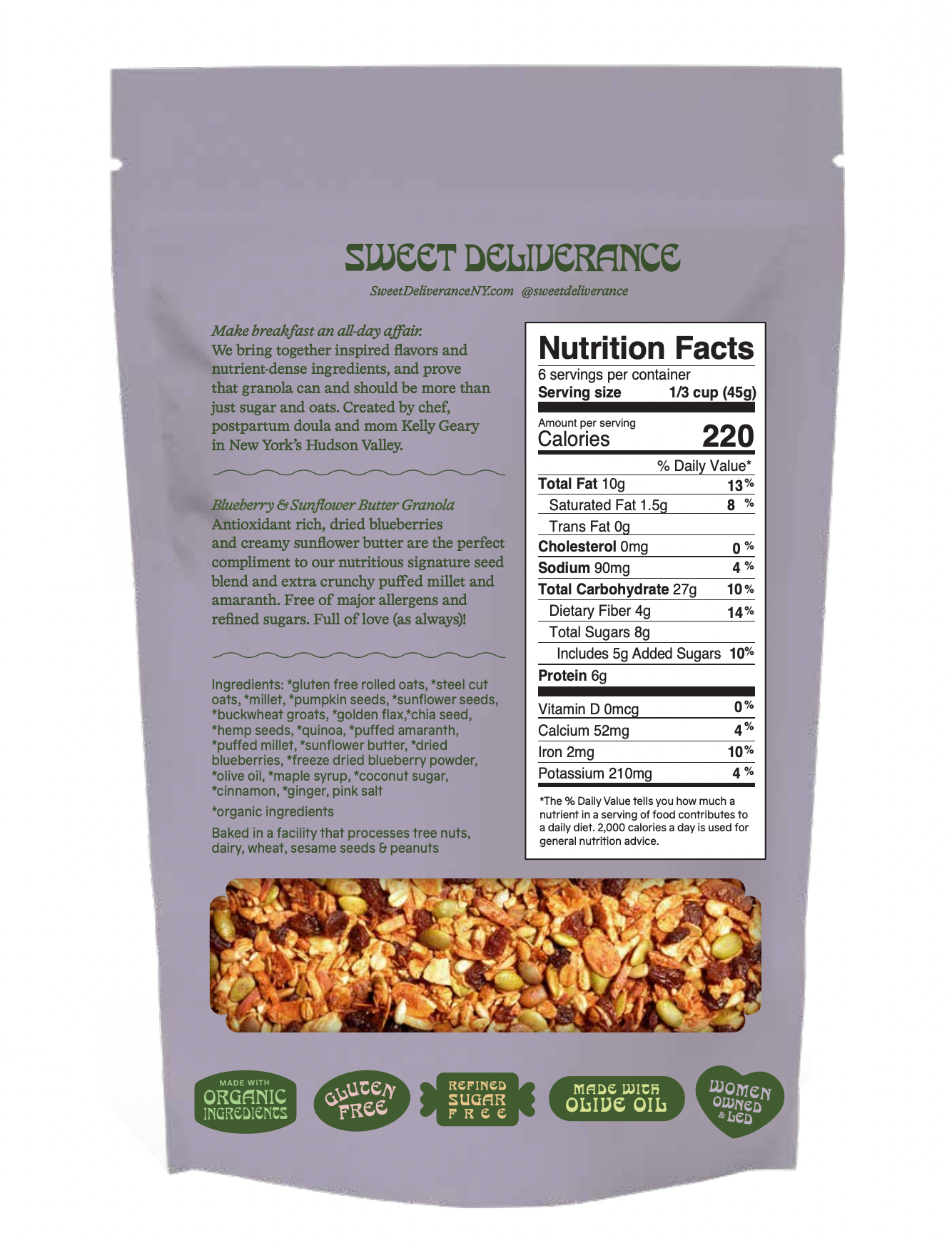 Blueberry & Sunflower Butter Granola