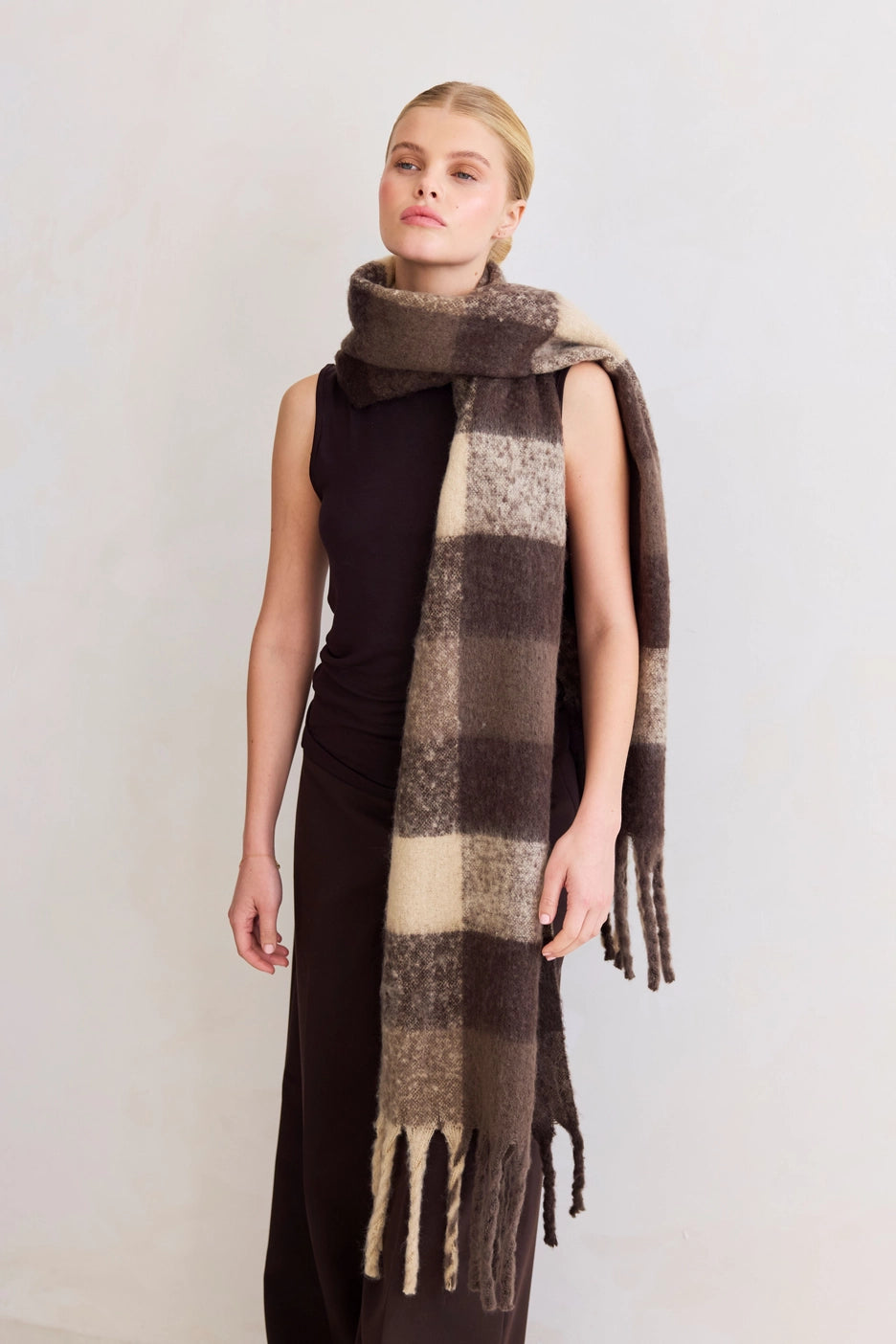 The Reykjavik Scarf - Brown Check