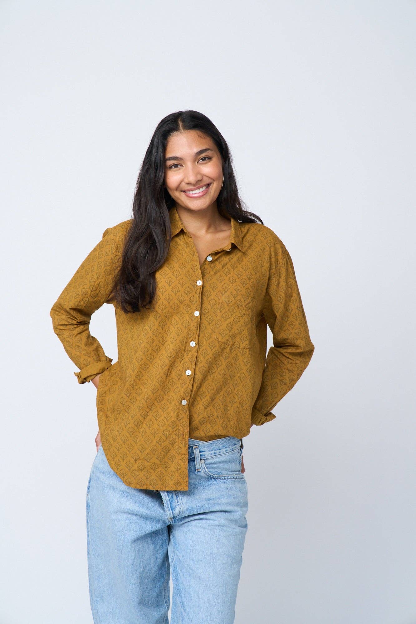 Good Boyfriend Shirt - Sunflower Overdye Honeycomb
