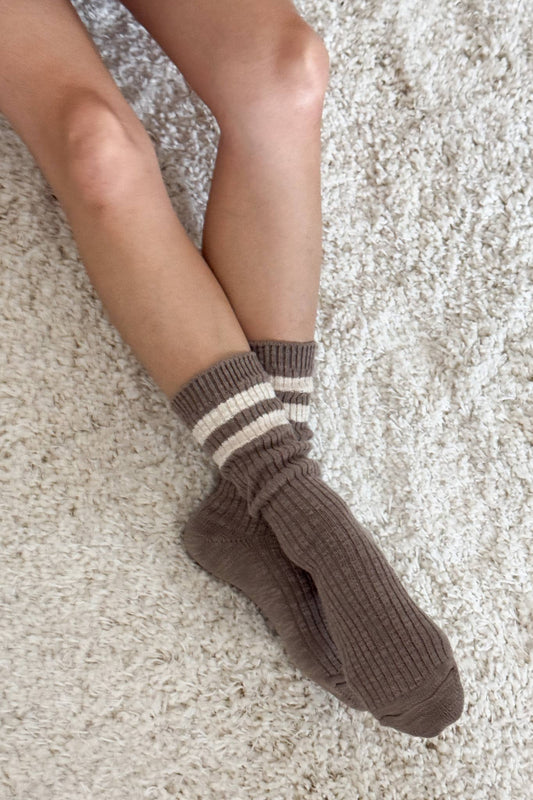 Cottage Varsity Socks - Flax Varsity