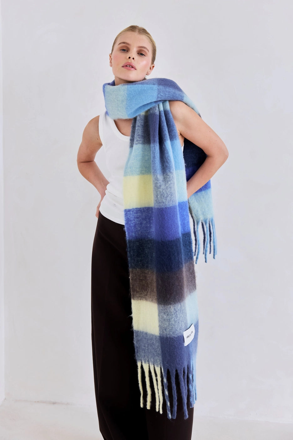 The Reykjavik Scarf - Blue Yellow Check