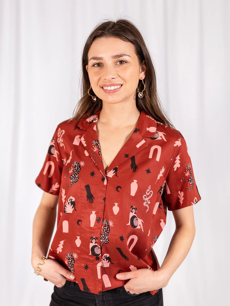Camp Shirt - Modern Objects Cranberry
