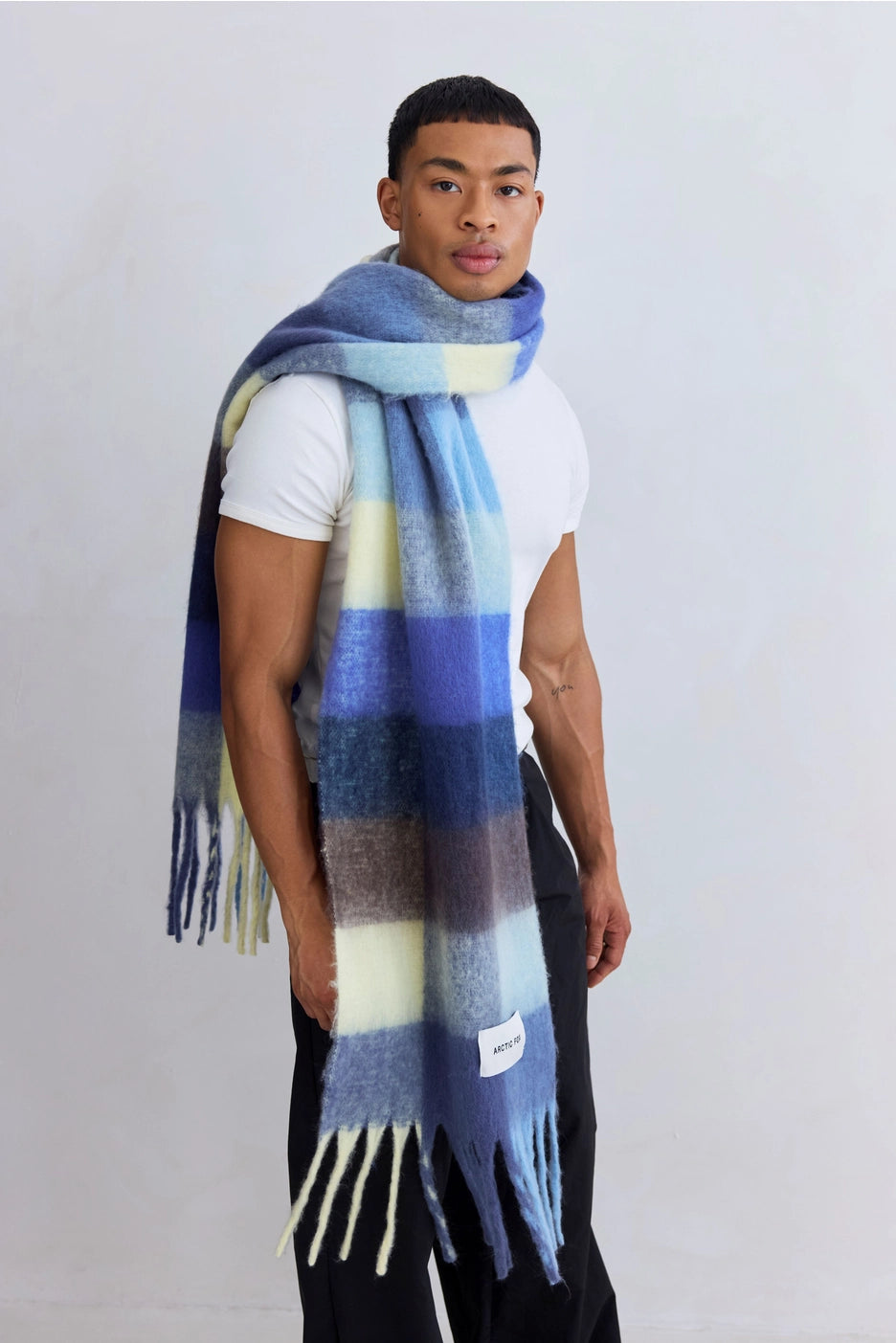 The Reykjavik Scarf - Blue Yellow Check