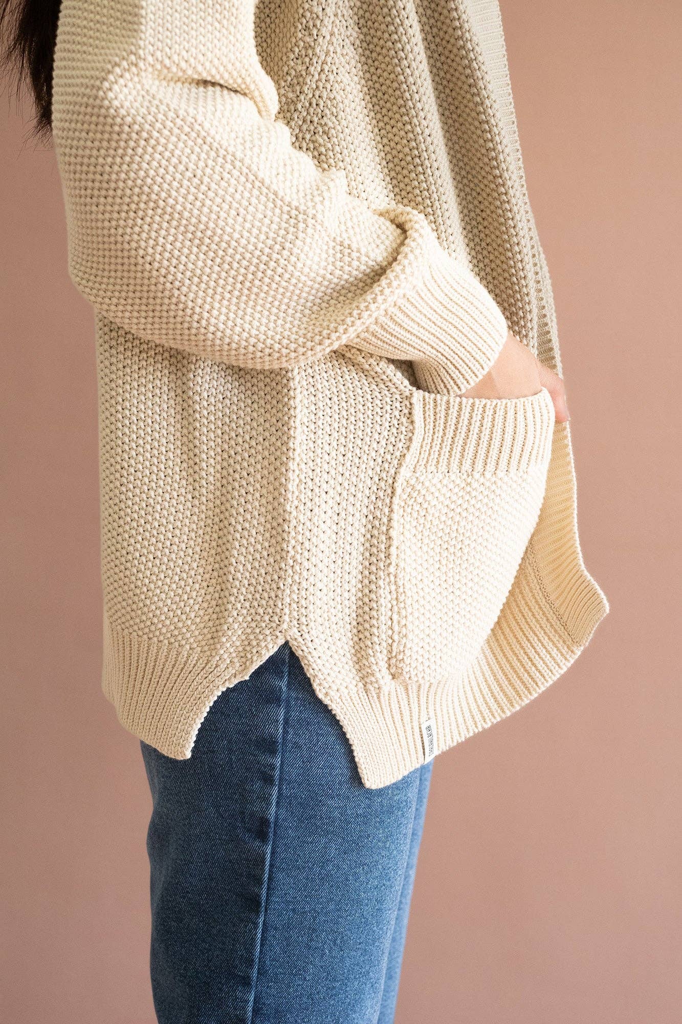 Giola Long Cardigan - Ecru White