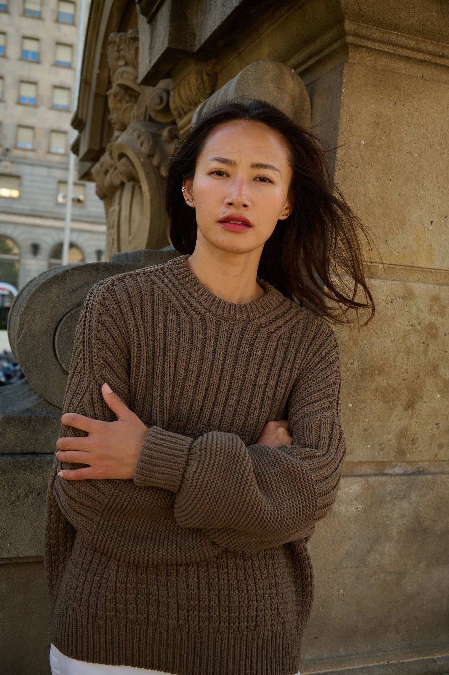 Delčia Organic Cotton Sweater - Earth Brown