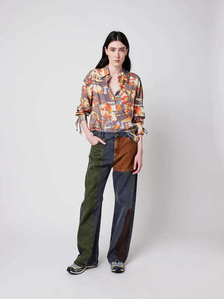 Forest House Pattern Relaxed Shirt