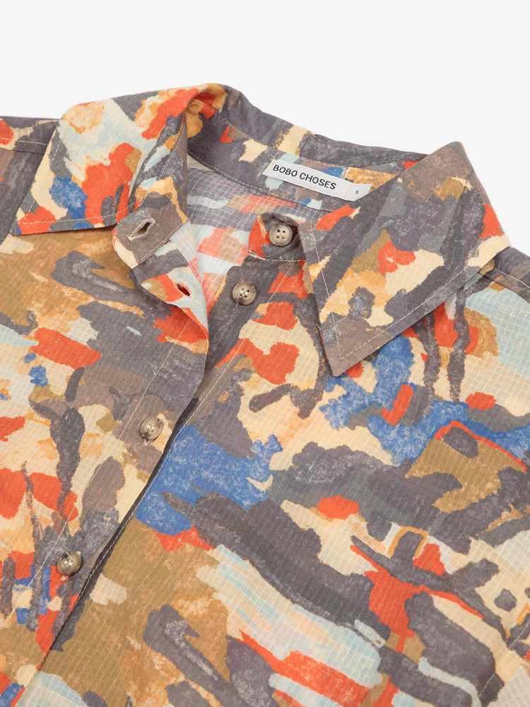 Forest House Pattern Relaxed Shirt