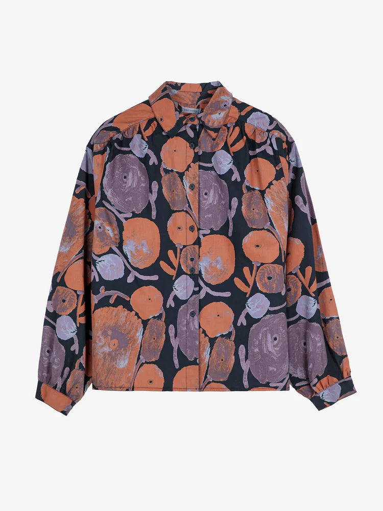Dahlia Pattern Gathered Shirt