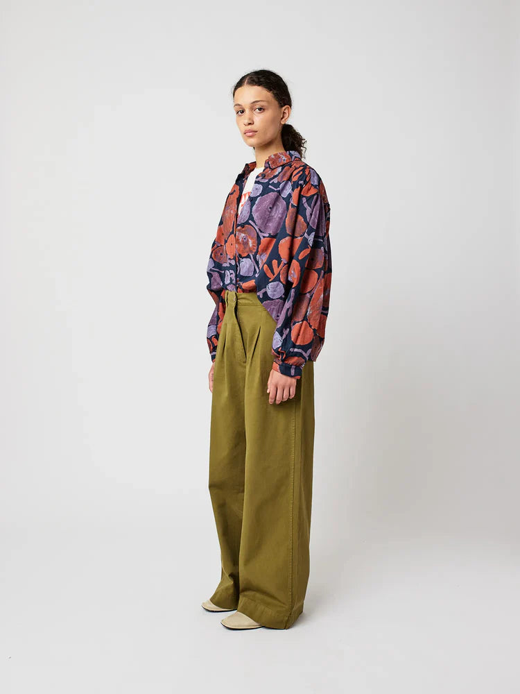 Dahlia Pattern Gathered Shirt