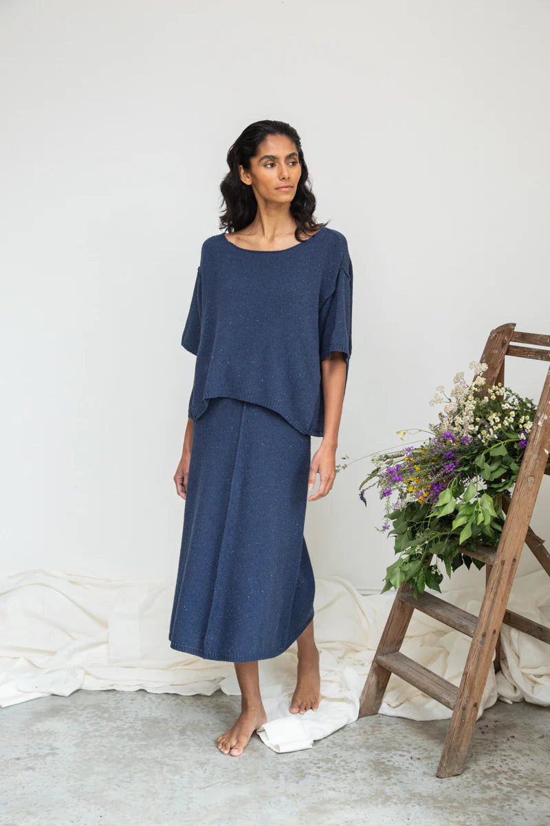 Mio-Leigh Recycled Cotton Skirt - Denim Blue