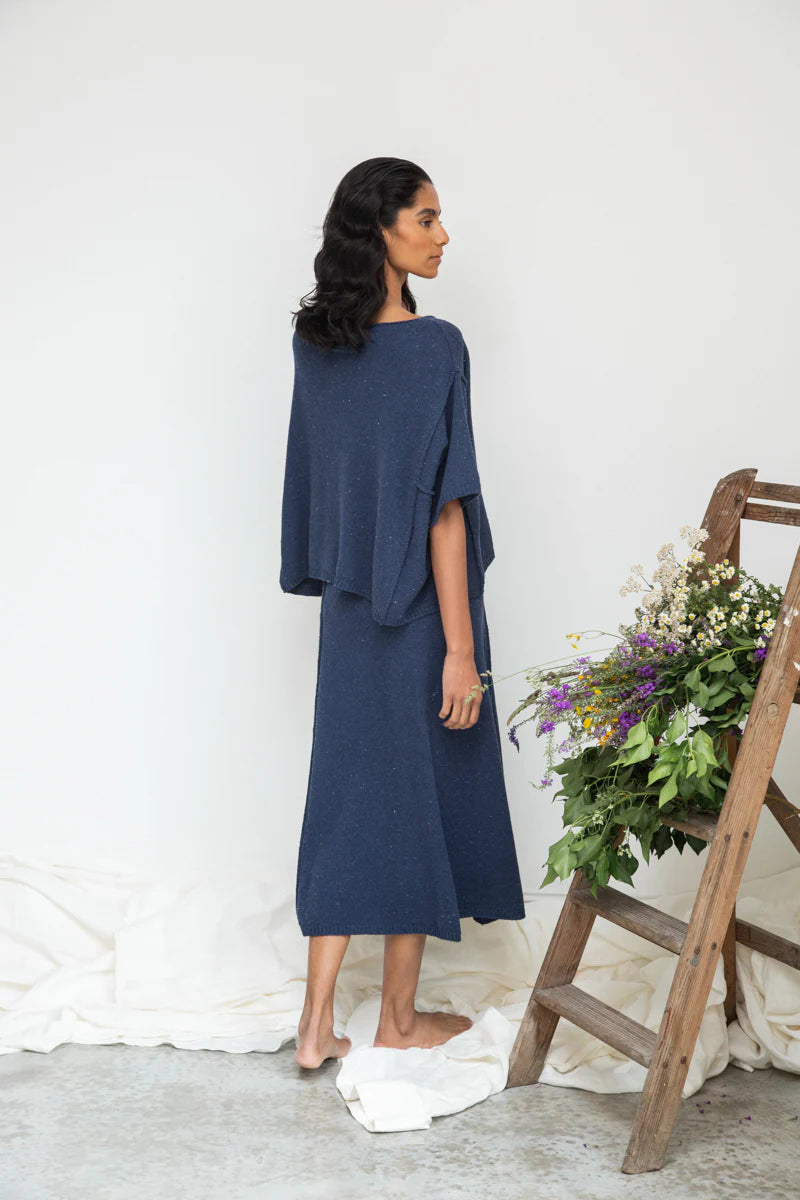 Mio-Leigh Recycled Cotton Skirt - Denim Blue