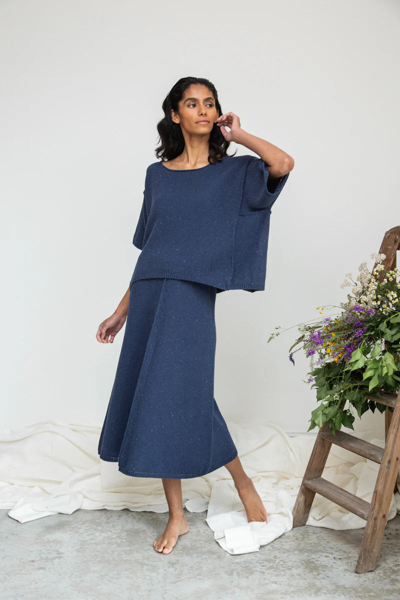 Mio-Leigh Recycled Cotton Skirt - Denim Blue