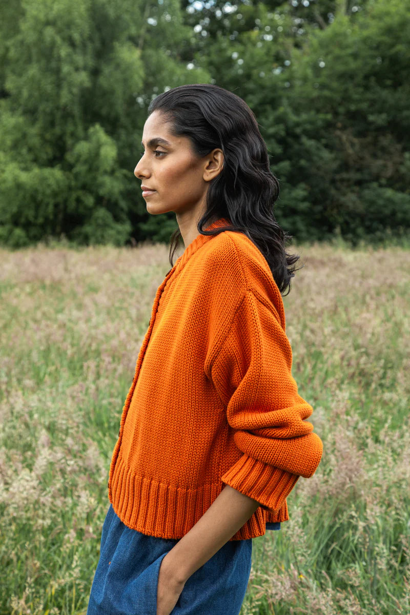 Sugi Organic Cotton Cardigan - Brick