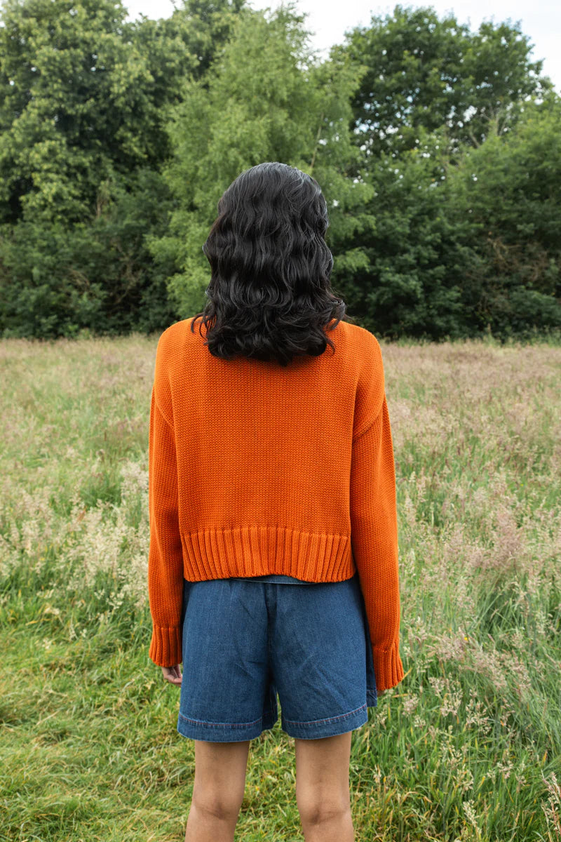 Sugi Organic Cotton Cardigan - Brick