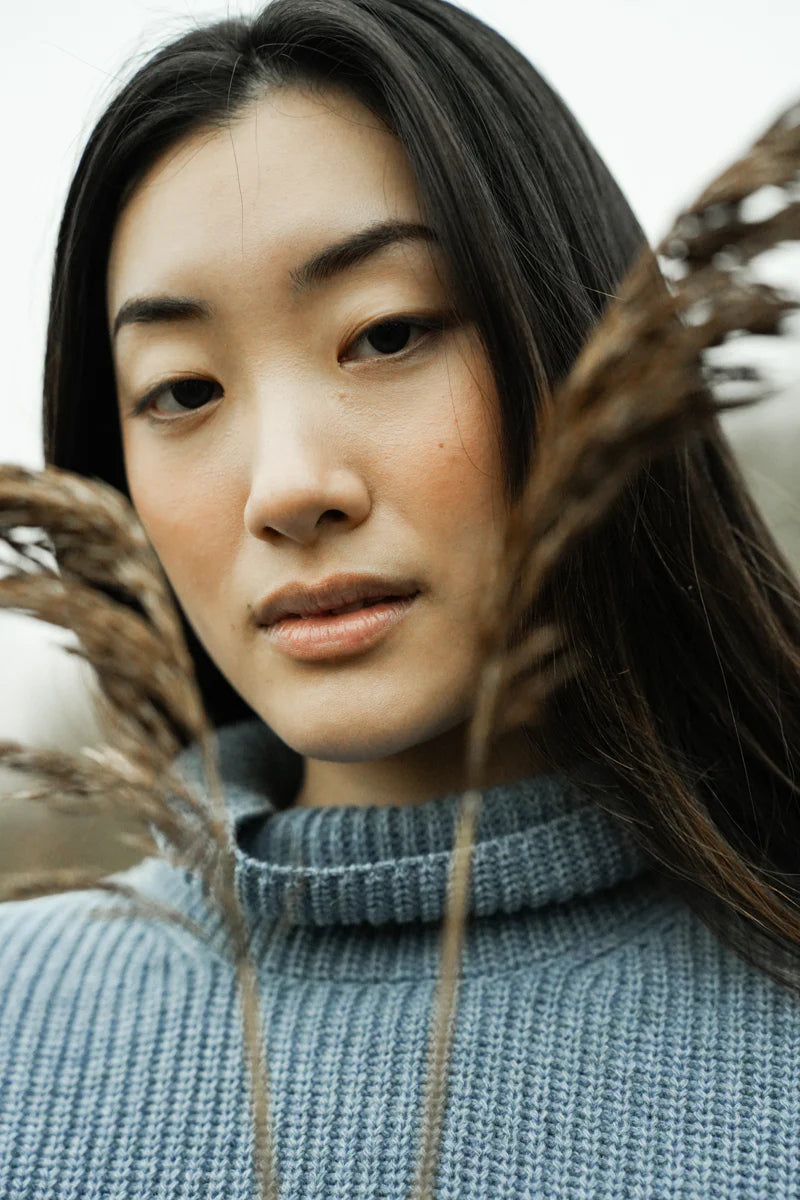 Kanon Recycled Wool Knitted Vest - Sky Blue Marl