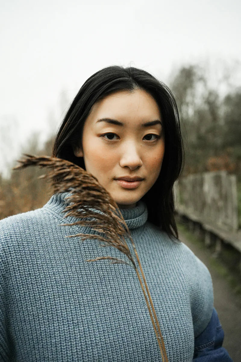 Kanon Recycled Wool Knitted Vest - Sky Blue Marl