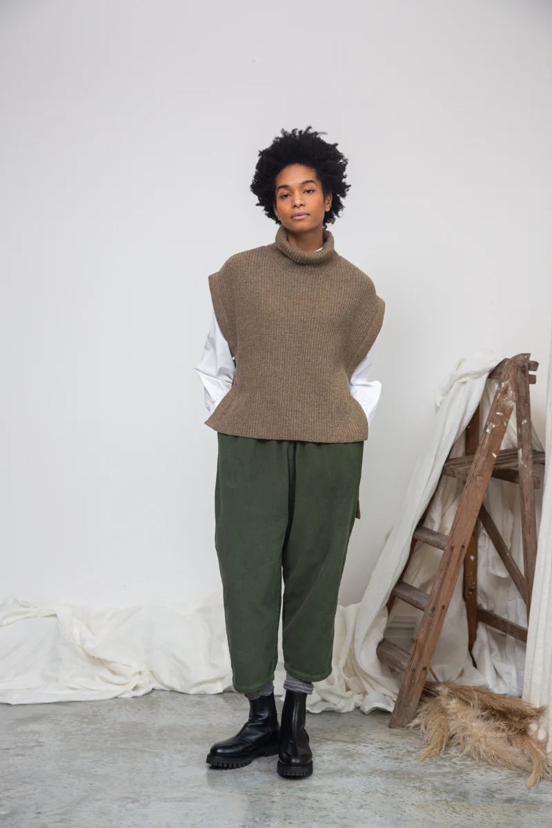 Kanon Recycled Wool Knitted Vest - Taupe Marl