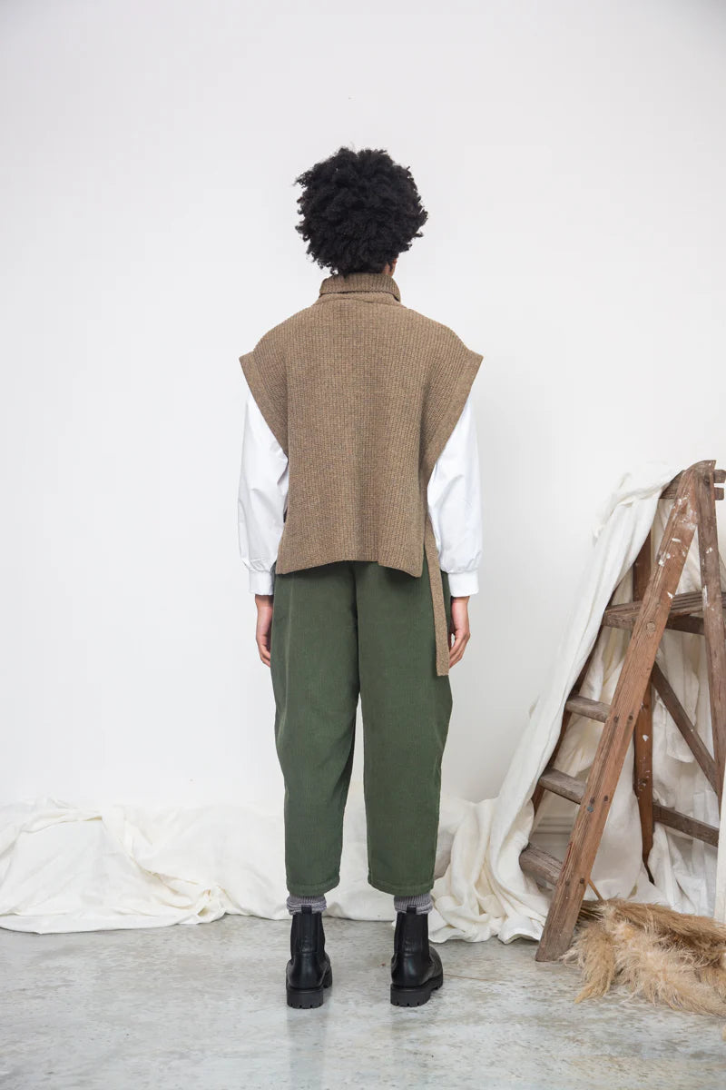 Kanon Recycled Wool Knitted Vest - Taupe Marl