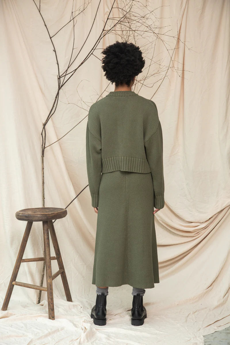 Sugi Organic Cotton Cardigan - Soft Khaki