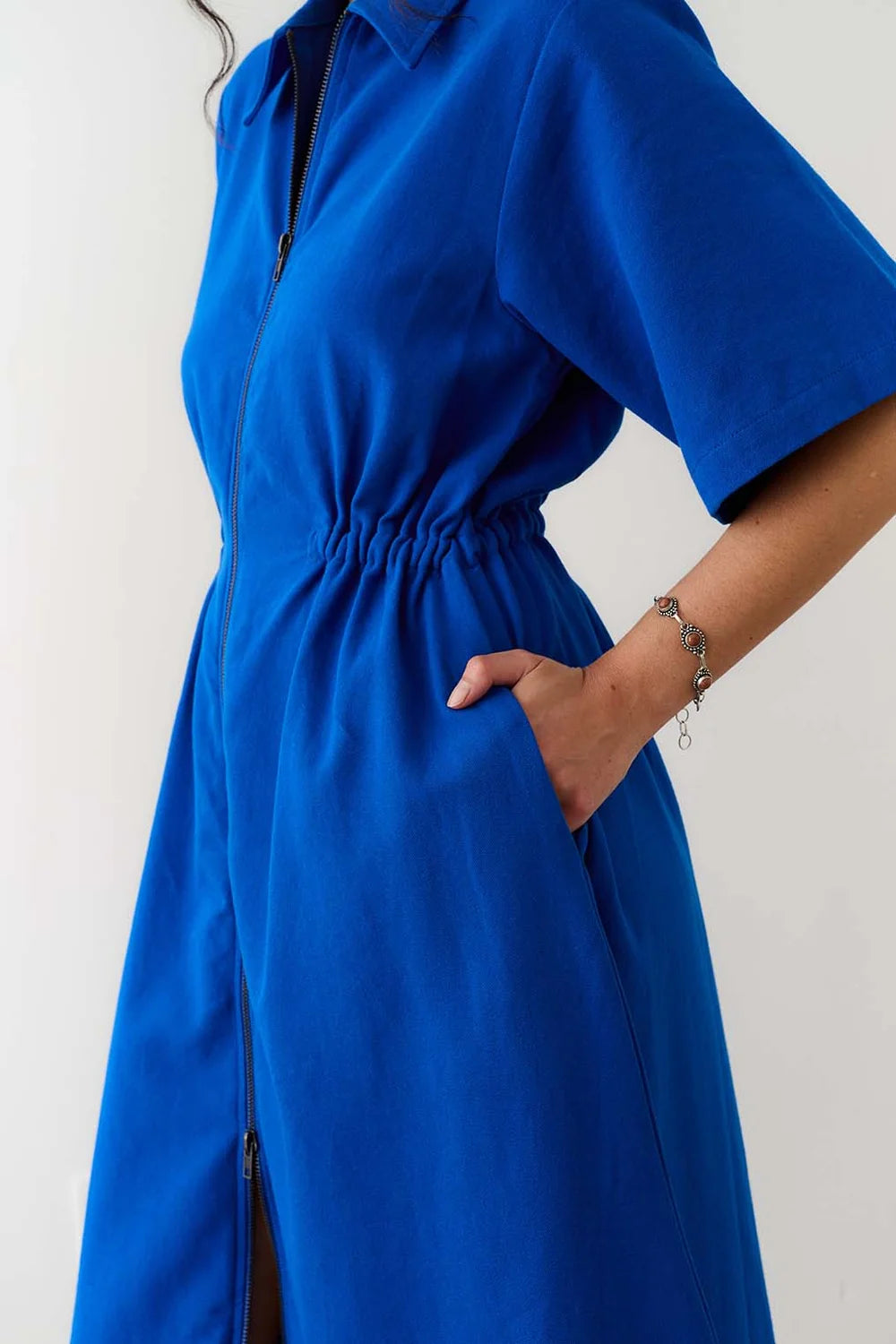 Long Utility Dress - Cobalt