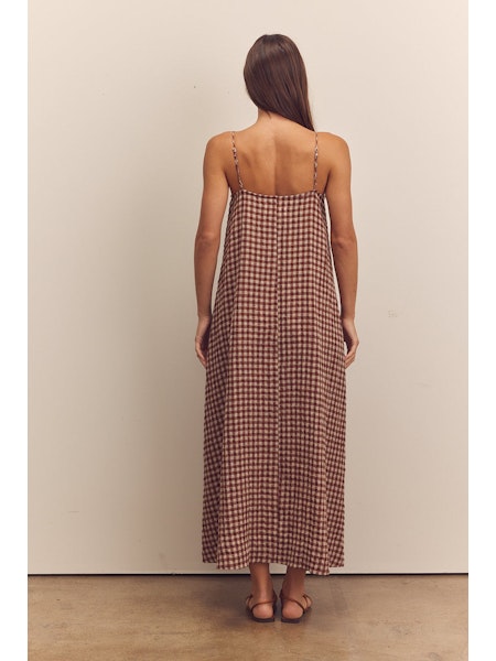 Front Shirring Ankle Cami Dress