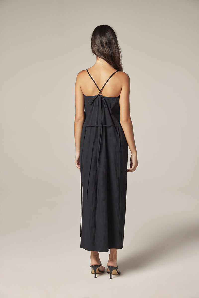 Front Shirring V-Neck Dress