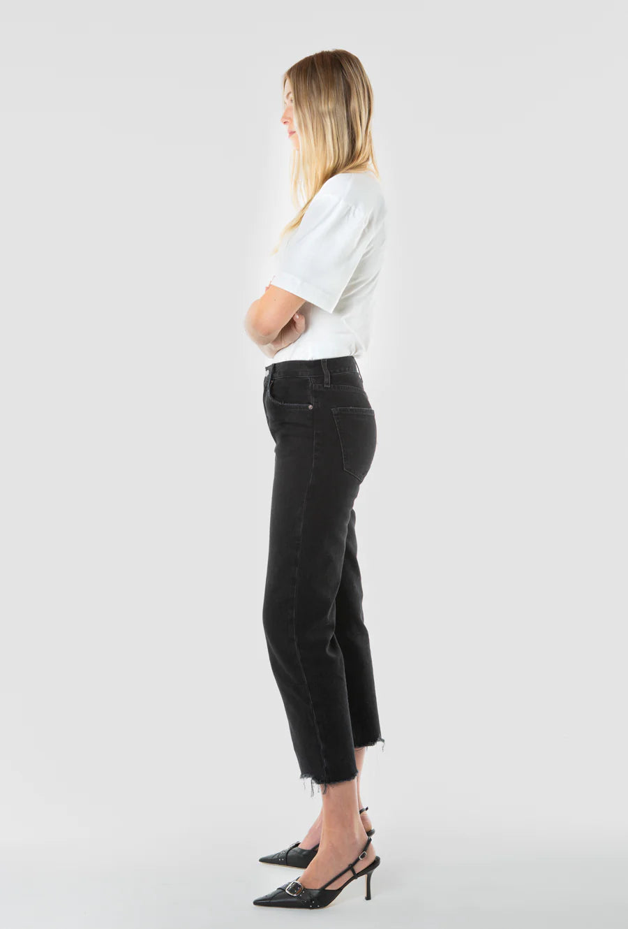Tyler Rock Black Straight Crop Jeans