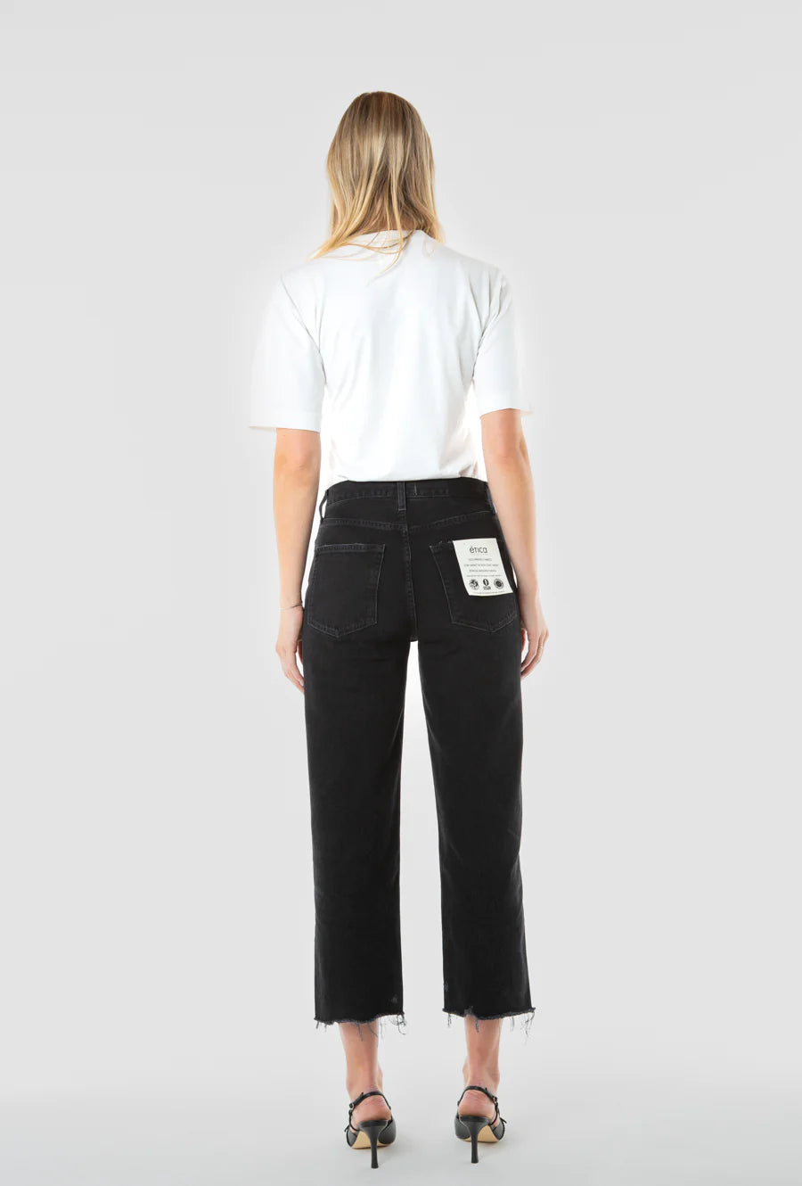 Tyler Rock Black Straight Crop Jeans