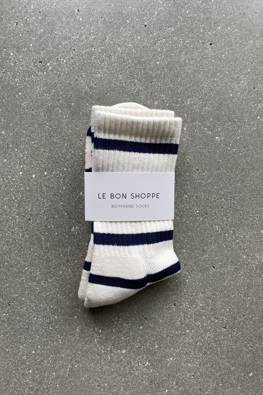 Striped Boyfriend Socks - Sailor