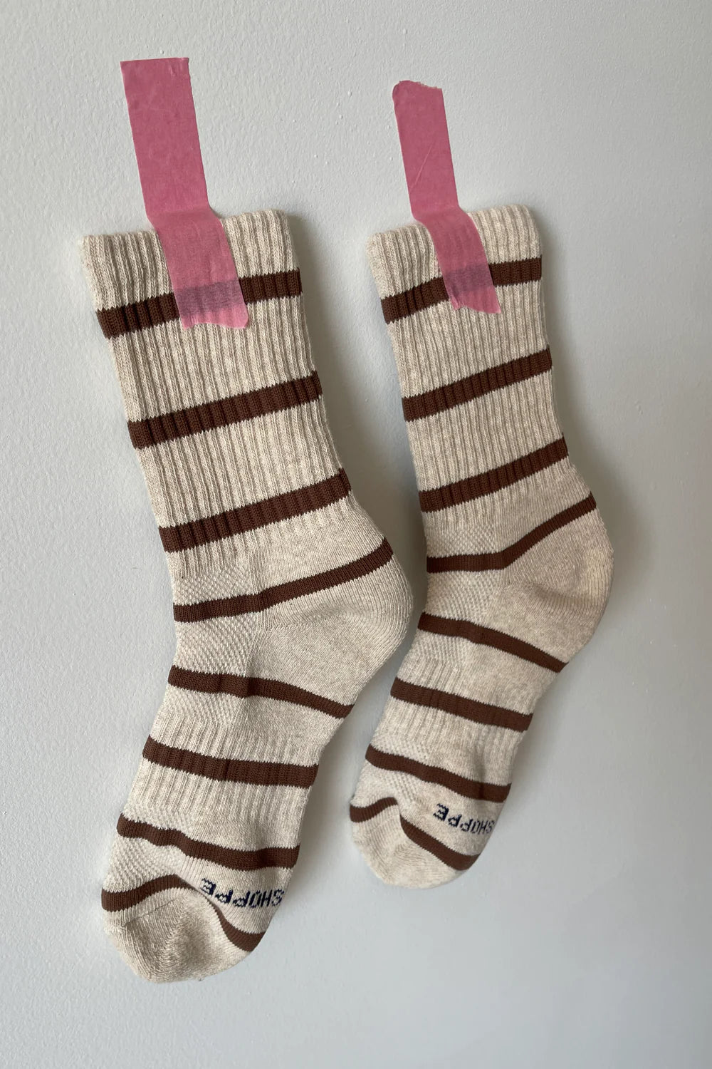 Striped Boyfriend Socks - Flax