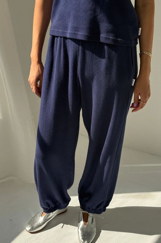 Pointelle Balloon Pants - Navy