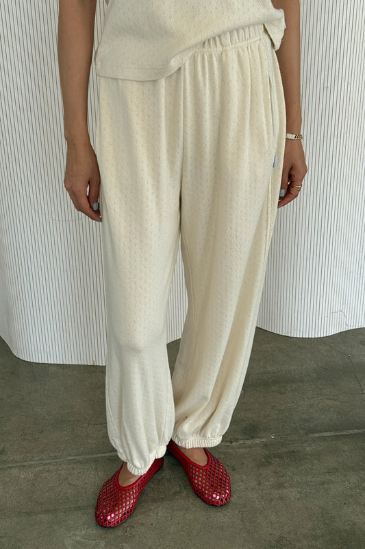 Pointelle Balloon Pants - Naturel