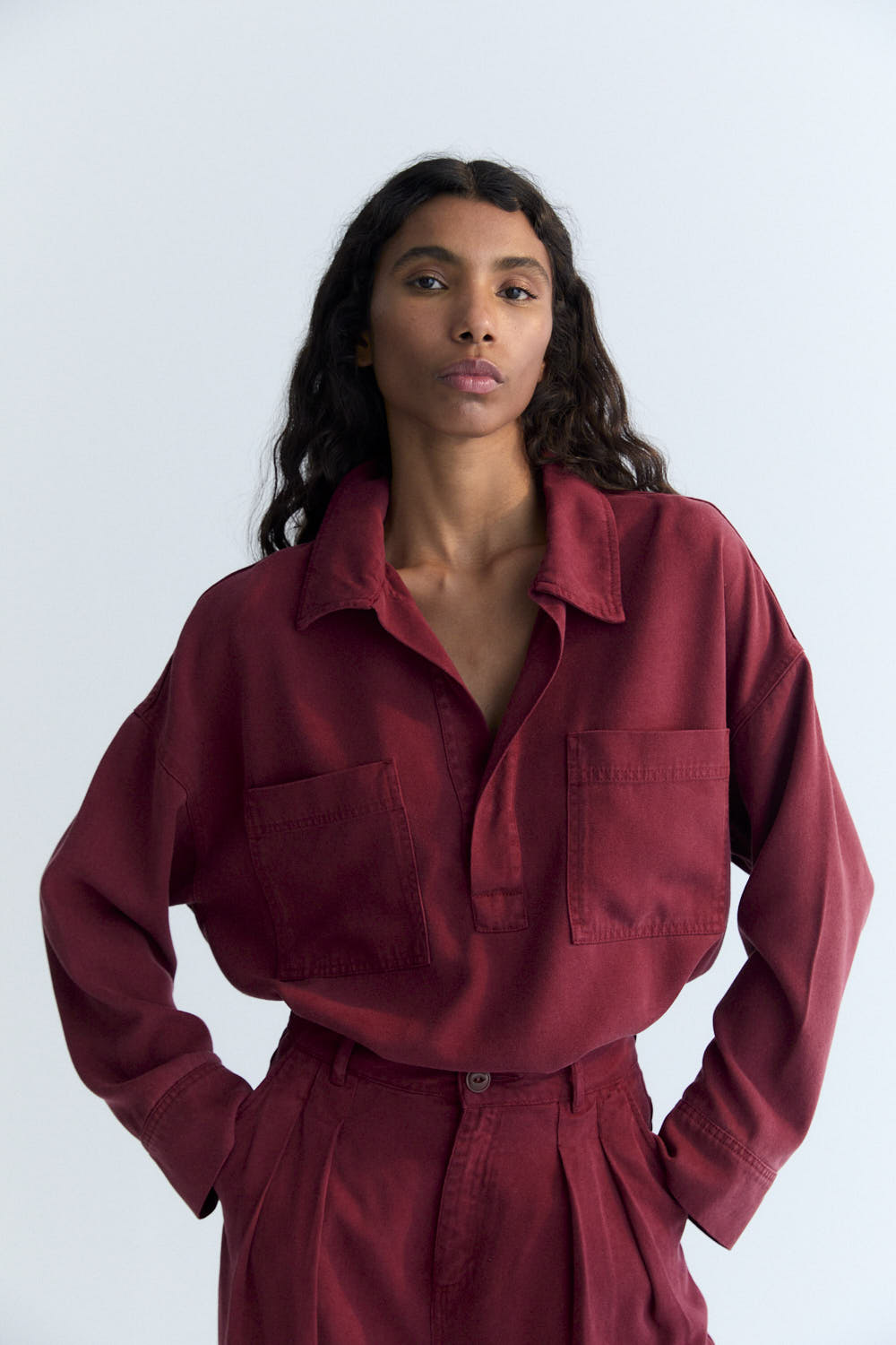 TNS Tencel Shirt - Plum Fantasy