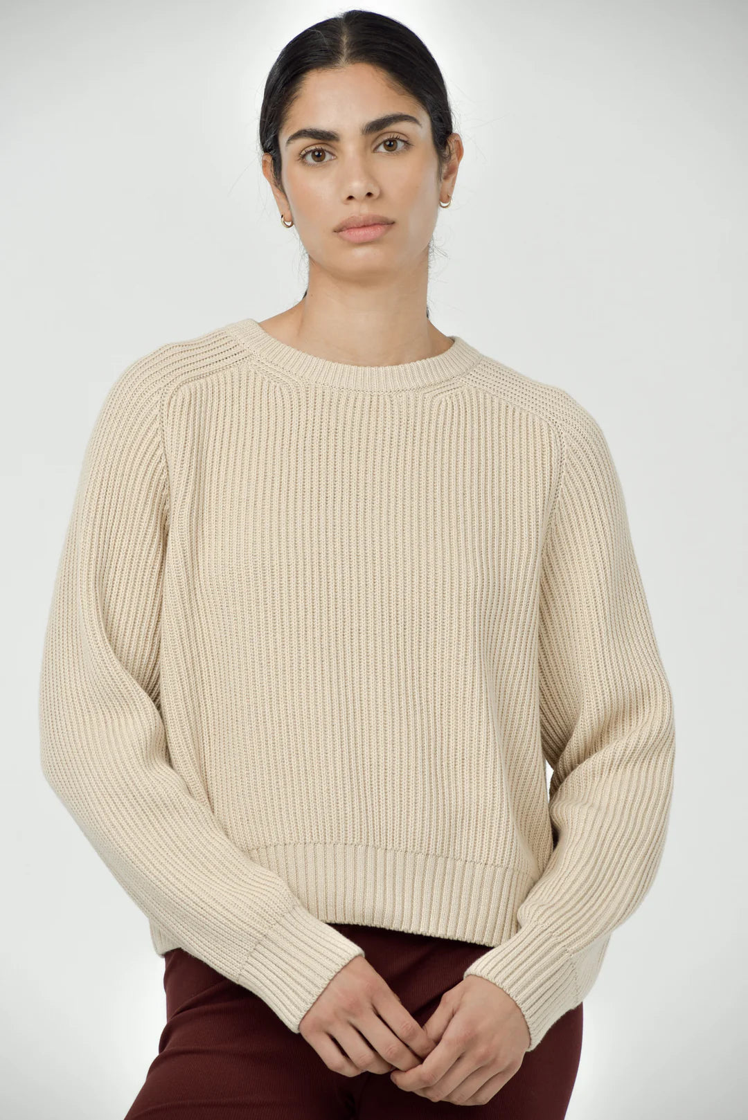 Avery Crew Neck Sweater - Vintage Oat