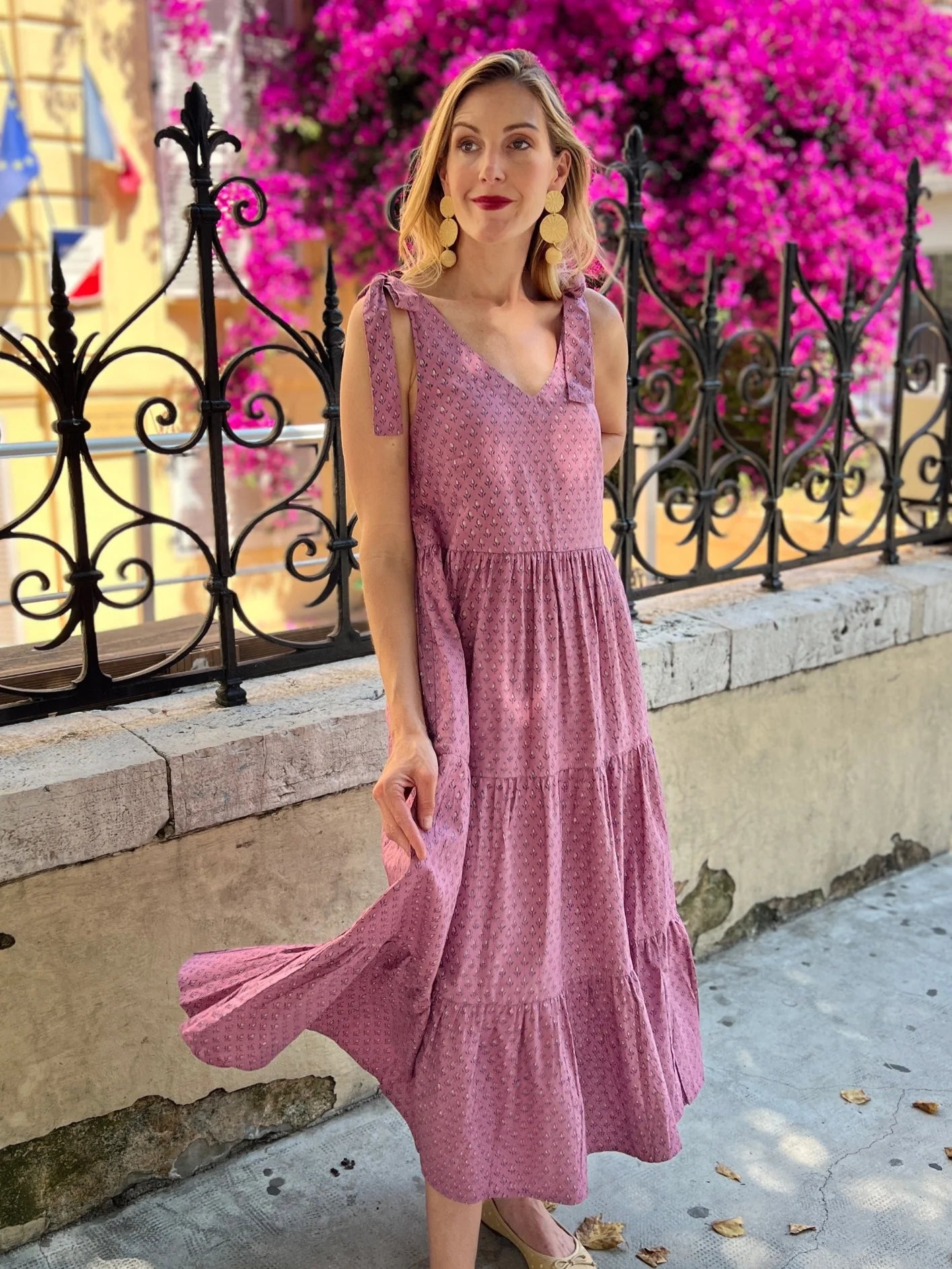Lorelei Dress - Purple Buds