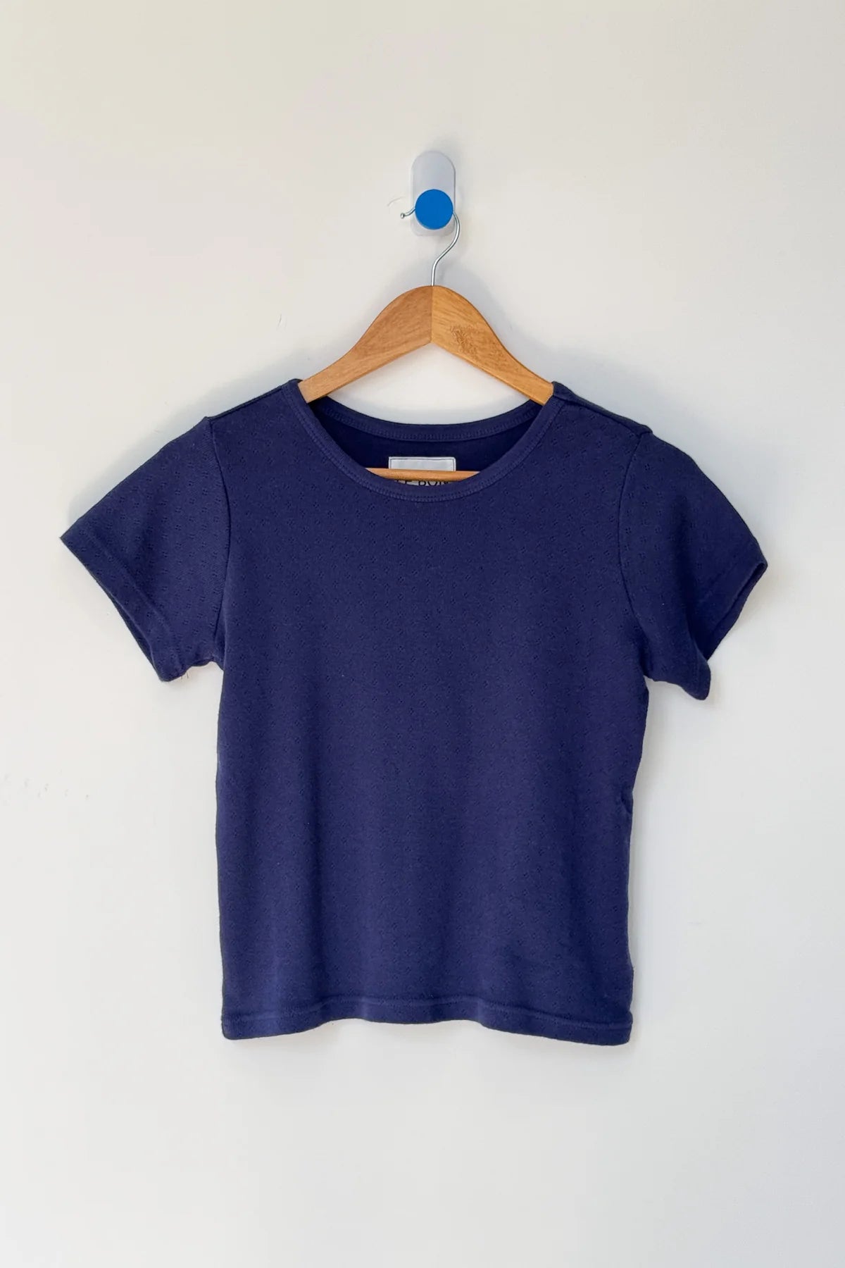 Pointelle Babe Tee - Navy