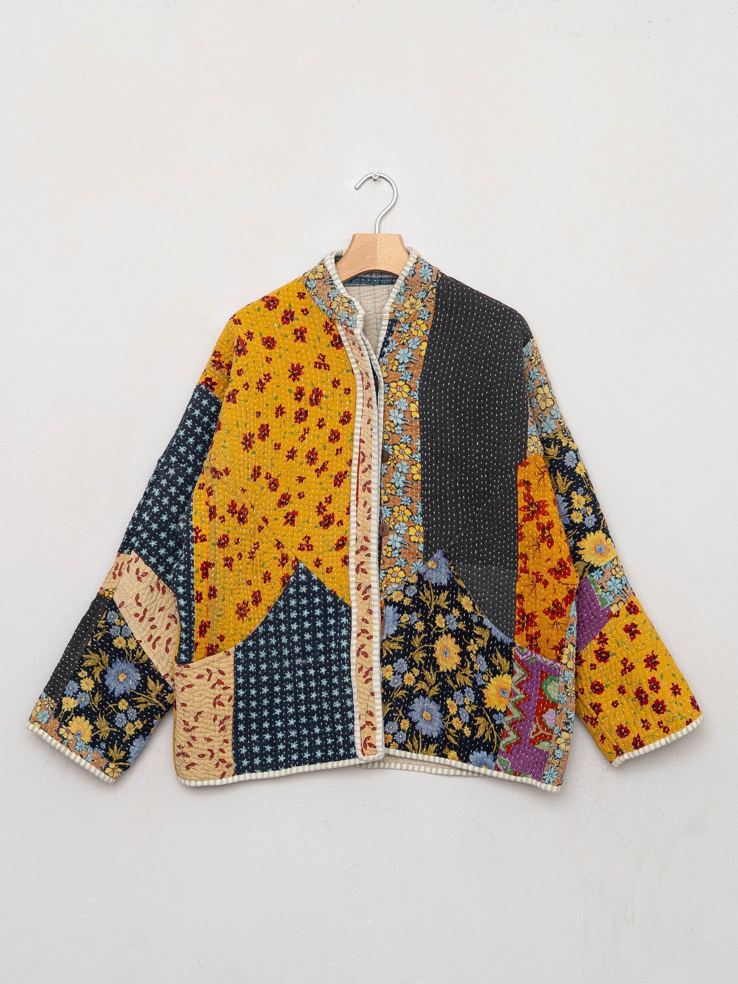 The Ladhiya Quilted Patchwork Kantha Jacket