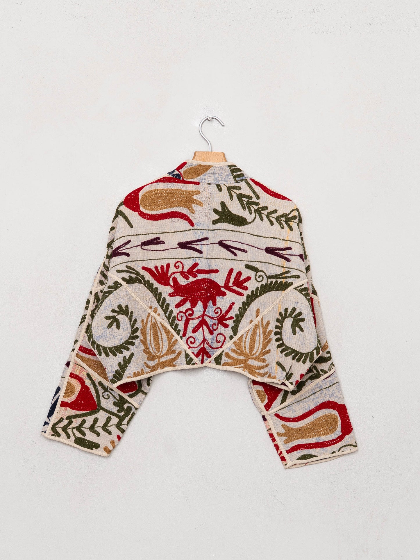 The Kaira Cropped Suzani Quilted Kantha Jacket